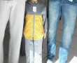Calça Jeans R$:129,00<br />
Calça de Moletom R$:60,00<br />
Conjunto Infantil R$:250,00 